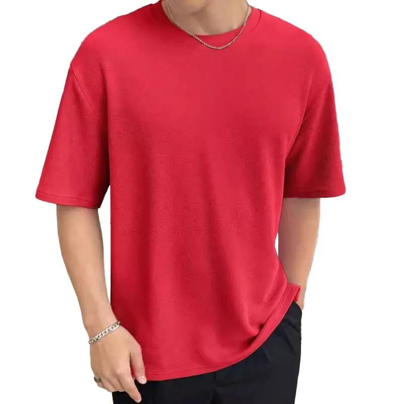 Men's Casual Solid Color Round Neck Short Sleeve T-Shirt 91061023M sold by Manly product image thumbnail 3