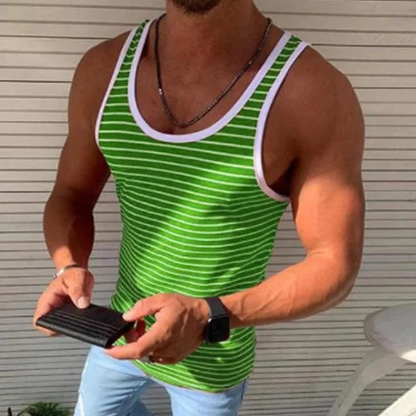 Men's Casual Striped Sports Tank Top 75729762M sold by Manly product image thumbnail 4