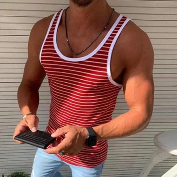 Men's Casual Striped Sports Tank Top 75729762M sold by Manly product image thumbnail 3
