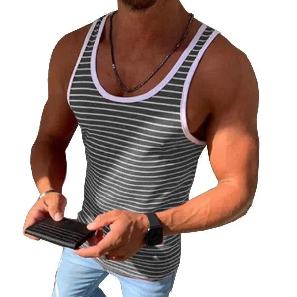 Men's Casual Striped Sports Tank Top 75729762M sold by Manly
