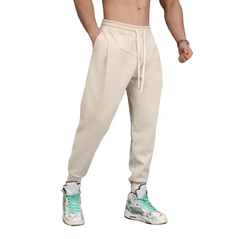 Men's Fashion Solid Elastic Waist Fitness Sports Pants 84121673Z sold by Manly