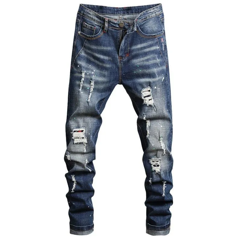 Men's Ripped Stretch Slim Jeans 44696788Y sold by Manly