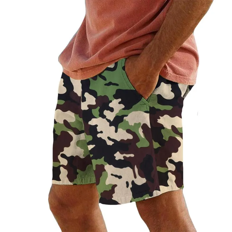 Men's Retro Camo Drawstring Beach Shorts 97277656TO sold by Manly