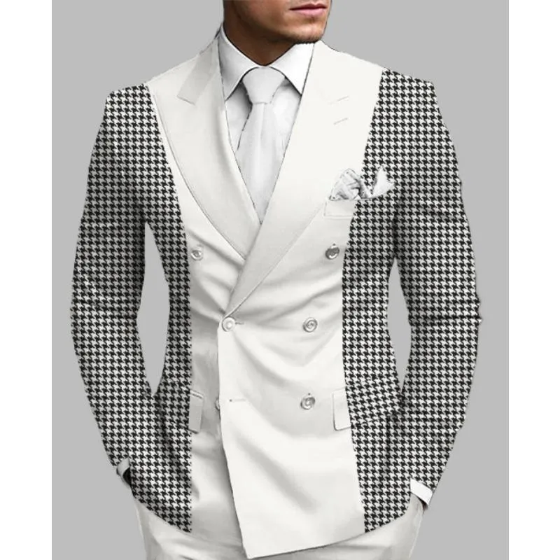 Men's Houndstooth Print Double Breasted Blazer 39857141Y sold by Manly product image thumbnail 2