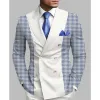 Men's Houndstooth Print Double Breasted Blazer 39857141Y sold by Manly