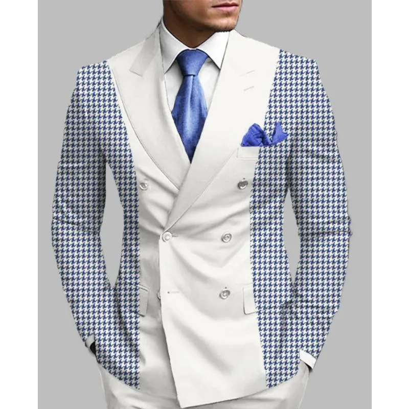 Men's Houndstooth Print Double Breasted Blazer 39857141Y sold by Manly product image thumbnail 3