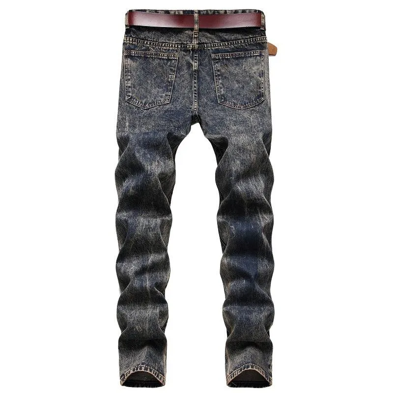 Men's Fashion Patchwork Distressed Hole Slim Jeans 42722263Z sold by Manly product image thumbnail 2