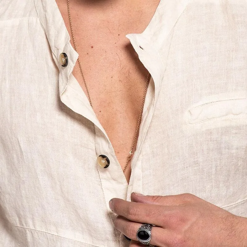Men's Stand Collar Loose Cotton Linen Shirt 25606954Z sold by Manly product image thumbnail 4