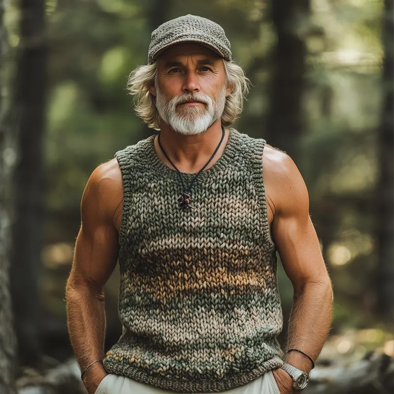 Men's Fashion Camouflage Style Pattern Sleeveless Knitted Tank Top 78378977Z sold by Manly product image thumbnail 4