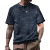 Men's Vintage Washed Henley Collar Loose Short Sleeve T-Shirt 0374669M sold by Manly
