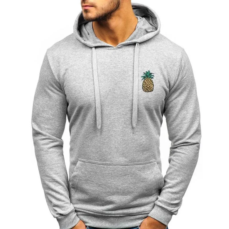 Men's Pineapple Print Colorful Pullover Sport Slim Baseball Hoodie 89060960Z sold by Manly