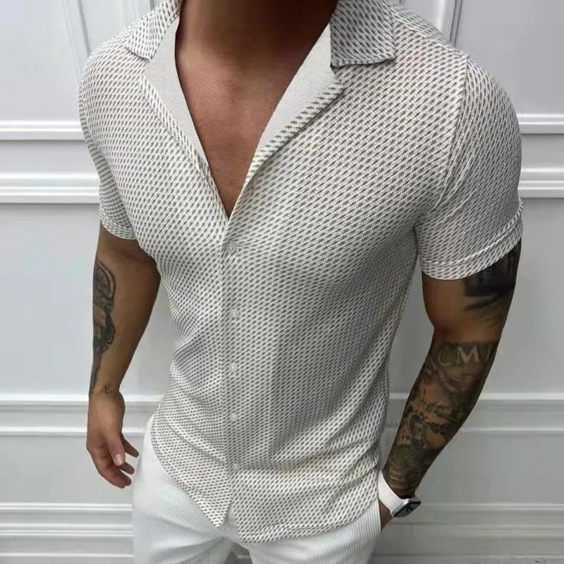 Men's Sexy Slim Lapel Short Sleeve Shirt 08465068TO sold by Manly product image thumbnail 2