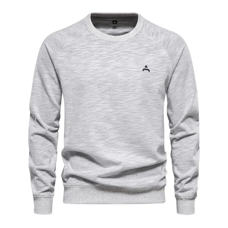 Men's Casual Round Neck Loose Solid Color Pullover Sweatshirt 77674933M sold by Manly