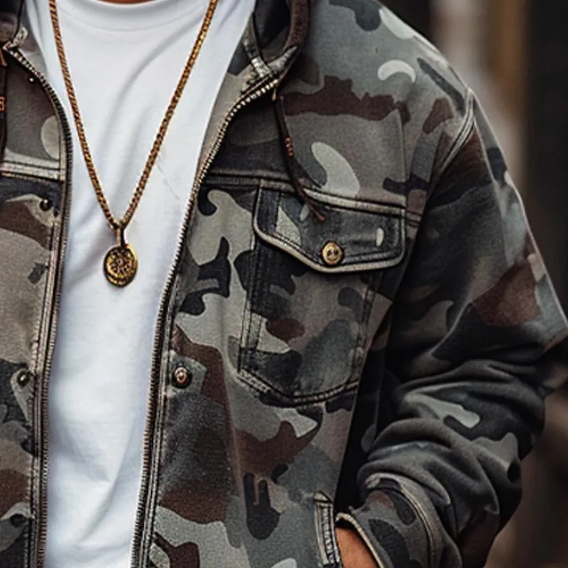 Men's Camouflage Cargo Multi-Pocket Hoodie 80469691X sold by Manly product image thumbnail 3