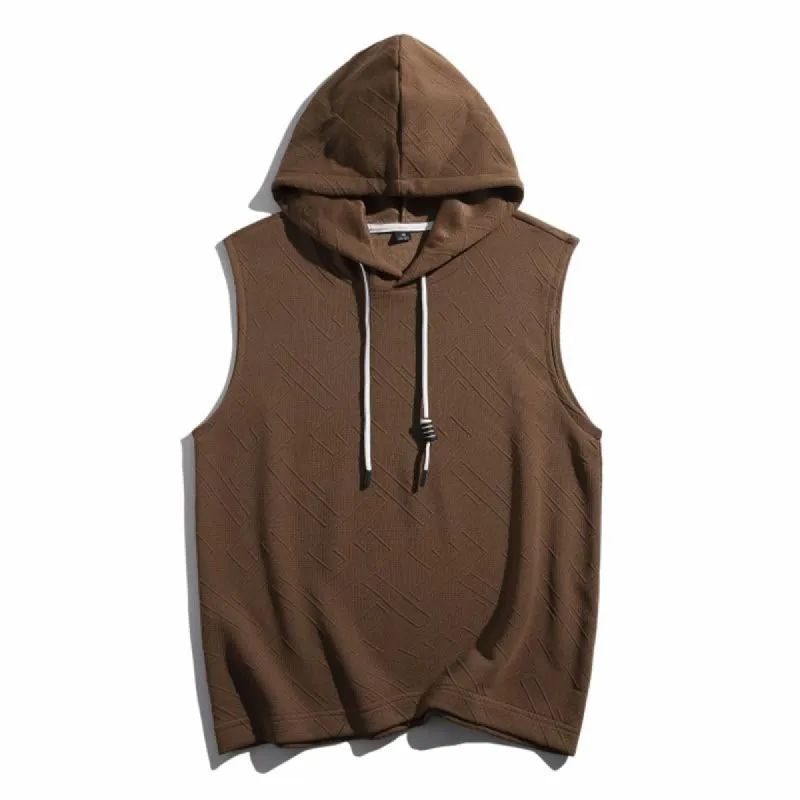 Men's Casual Thin Loose Sleeveless Hooded Sports Tank Top 53830490M sold by Manly