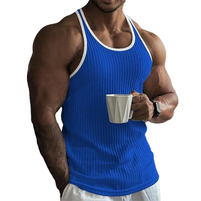 Men's Athletic Solid Color Pit Article Fabrics Tank Top 98934988Y sold by Manly