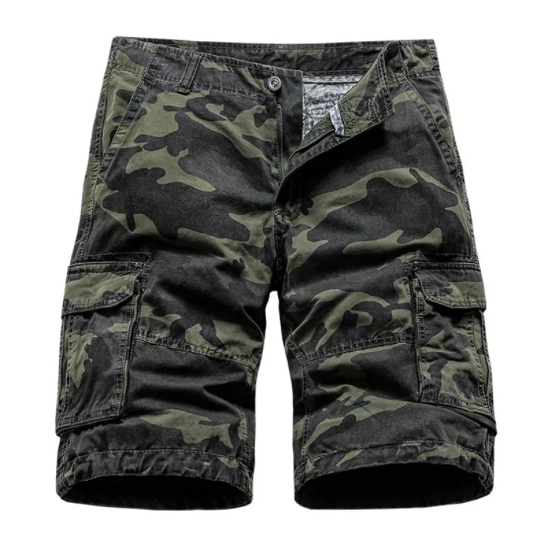 Men's Casual Outdoor Cotton Camouflage Loose Multi-Pocket Work Shorts 10944877M sold by Manly