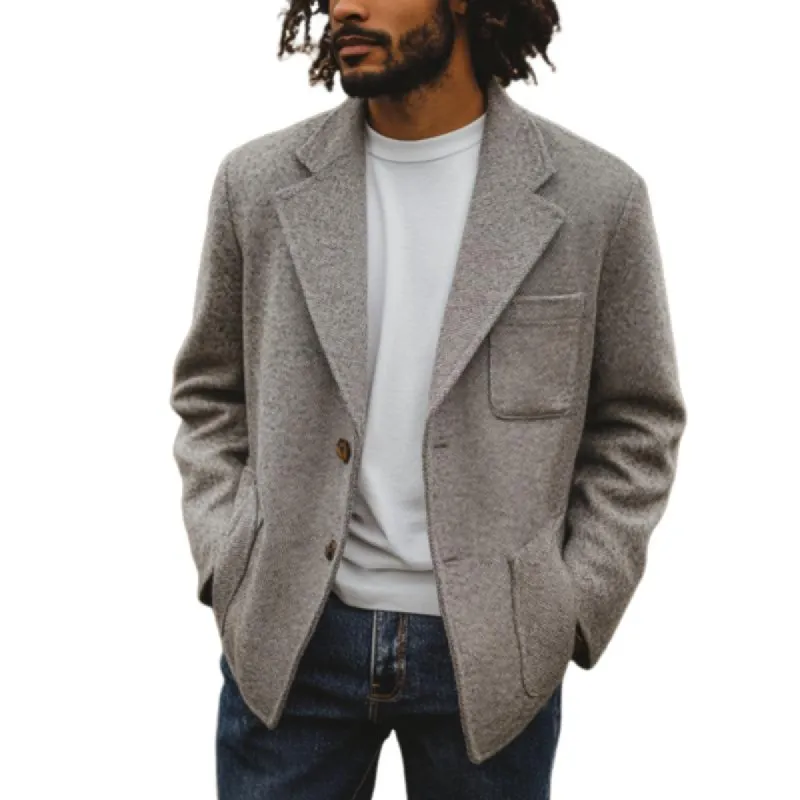 Men's Vintage Wool Blend Notch Lapel Single Breasted Slim Fit Blazer 73339517M sold by Manly