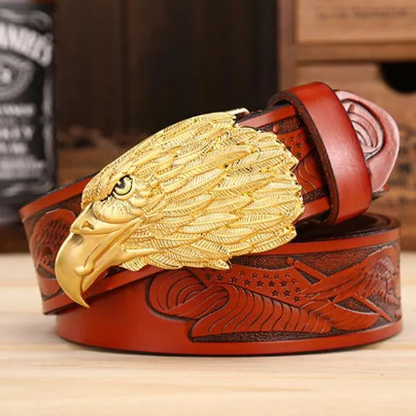 COWHIDE CASUAL EAGLE HEAD BELT 97611482M sold by Manly product image thumbnail 3