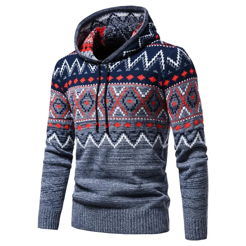 Men's Ethnic Jacquard Pullover Hooded Sweater 77859961M sold by Manly