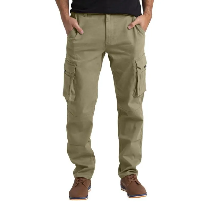 Men's Solid Straight Multi-pocket Casual Cargo Pants 20539653Z sold by Manly
