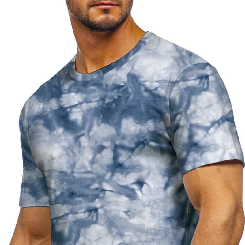 Men's Tie-Dye Printed Round Neck Short-Sleeved T-Shirt 10314691Y sold by Manly product image thumbnail 2