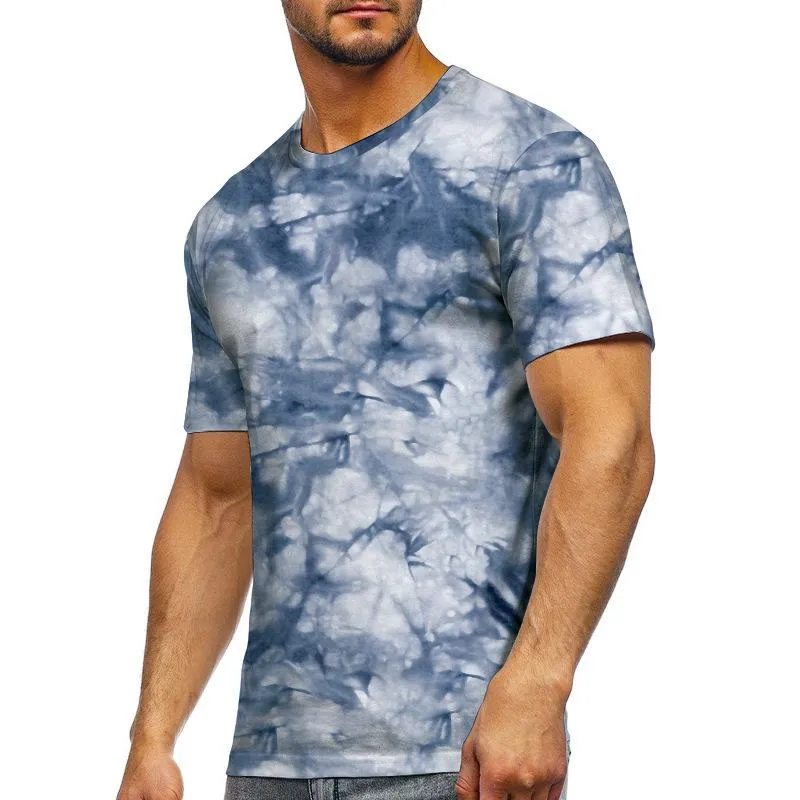 Men's Tie-Dye Printed Round Neck Short-Sleeved T-Shirt 10314691Y sold by Manly
