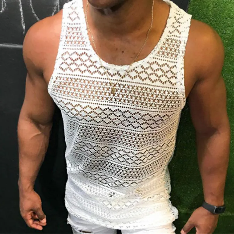 Men's Fashion Casual Hollow Breathable Tank Top 56390030Y sold by Manly product image thumbnail 3