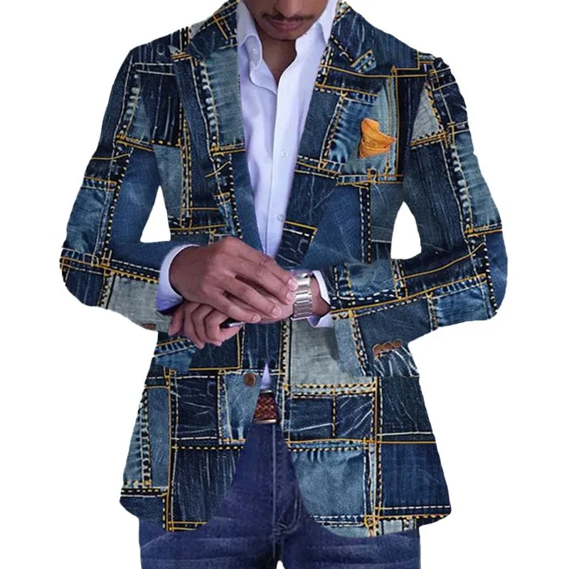 Men's Single-breasted Checked Print Blazer 18560675X sold by Manly