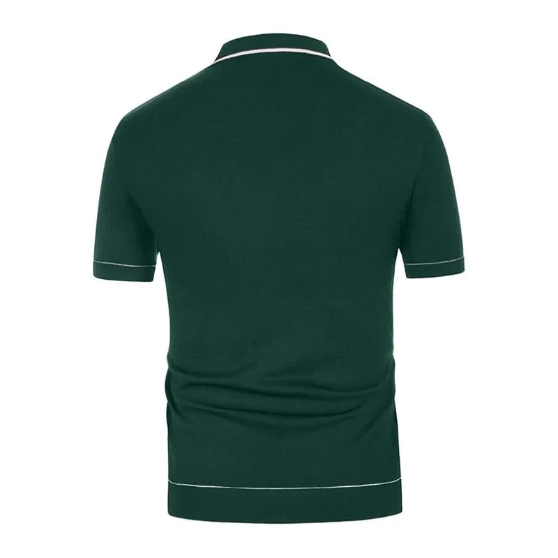 Men's Casual Lapel Single-Breasted Short-Sleeved Sweater 76451119M sold by Manly product image thumbnail 5