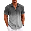 Men's Hawaiian Ombre Print Lapel Short Sleeve Shirt 81776145X sold by Manly