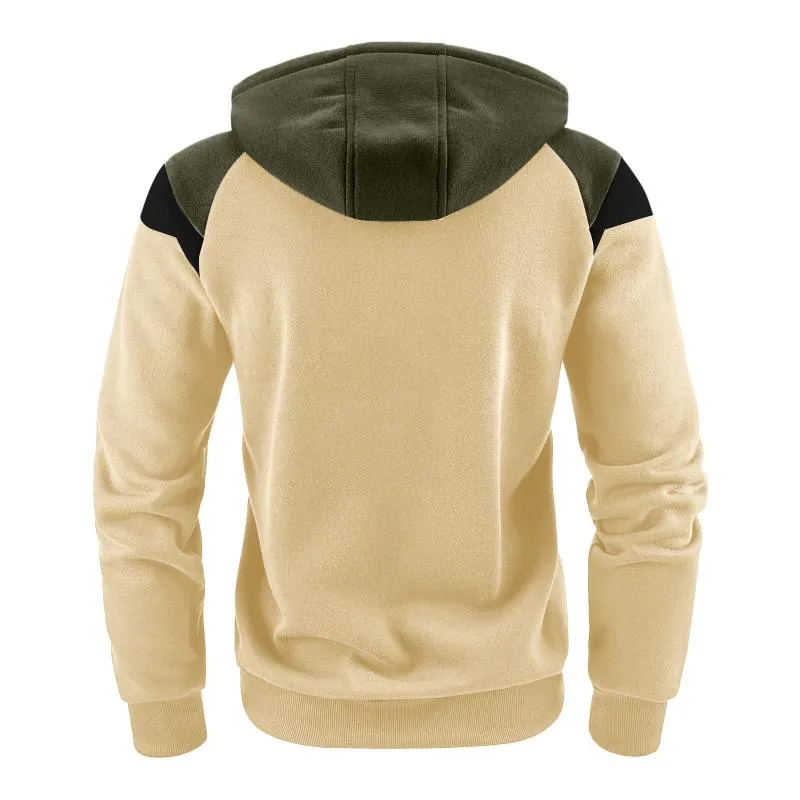 Men's Casual Color Block Hooded Long Sleeve Zippered Sport Jacket 58012589M sold by Manly product image thumbnail 2