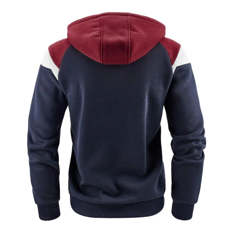 Men's Casual Color Block Hooded Long Sleeve Zippered Sport Jacket 58012589M sold by Manly product image thumbnail 4