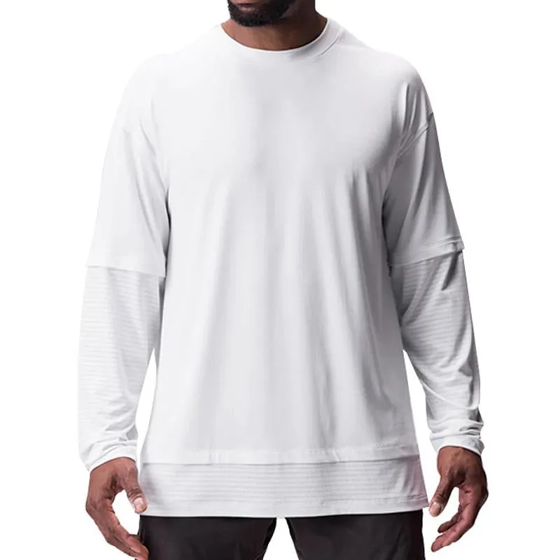 Men'S Sport Loose Solid Color Long-Sleeved T-Shirt 15237120Y sold by Manly product image thumbnail 5