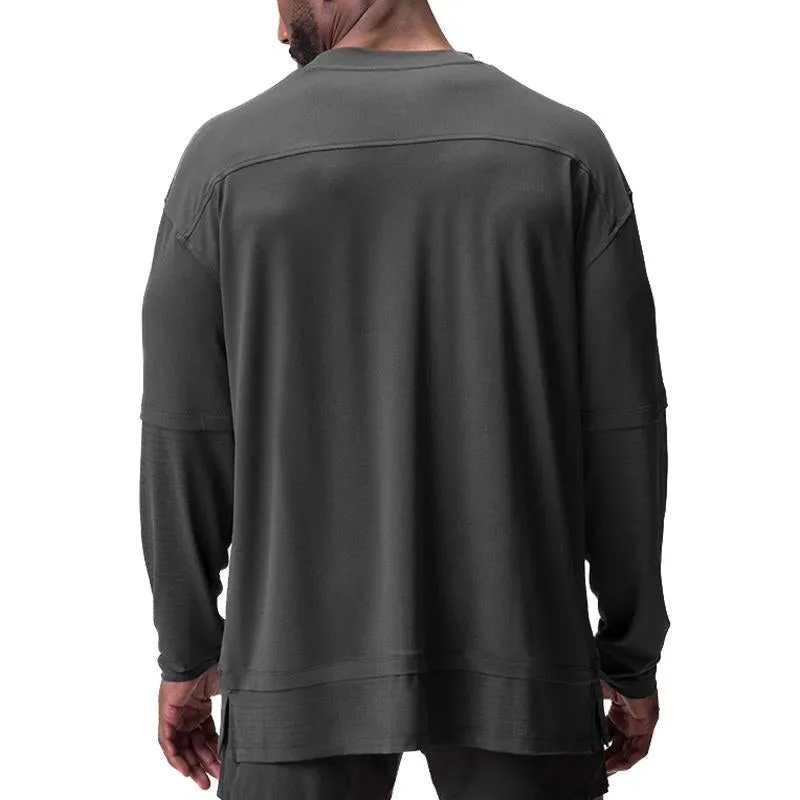 Men'S Sport Loose Solid Color Long-Sleeved T-Shirt 15237120Y sold by Manly product image thumbnail 4