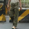 Men's Solid Color Straight Big Pocket Cargo Pants 62262942Z sold by Manly