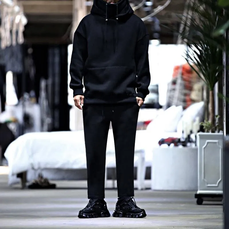 Men's Fleece Thickened Loose Personality Casual Sports Hoodie Trousers Set 02047089Z sold by Manly product image thumbnail 5