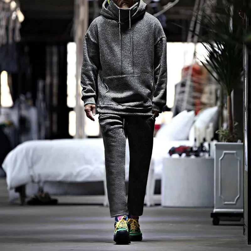 Men's Fleece Thickened Loose Personality Casual Sports Hoodie Trousers Set 02047089Z sold by Manly product image thumbnail 2