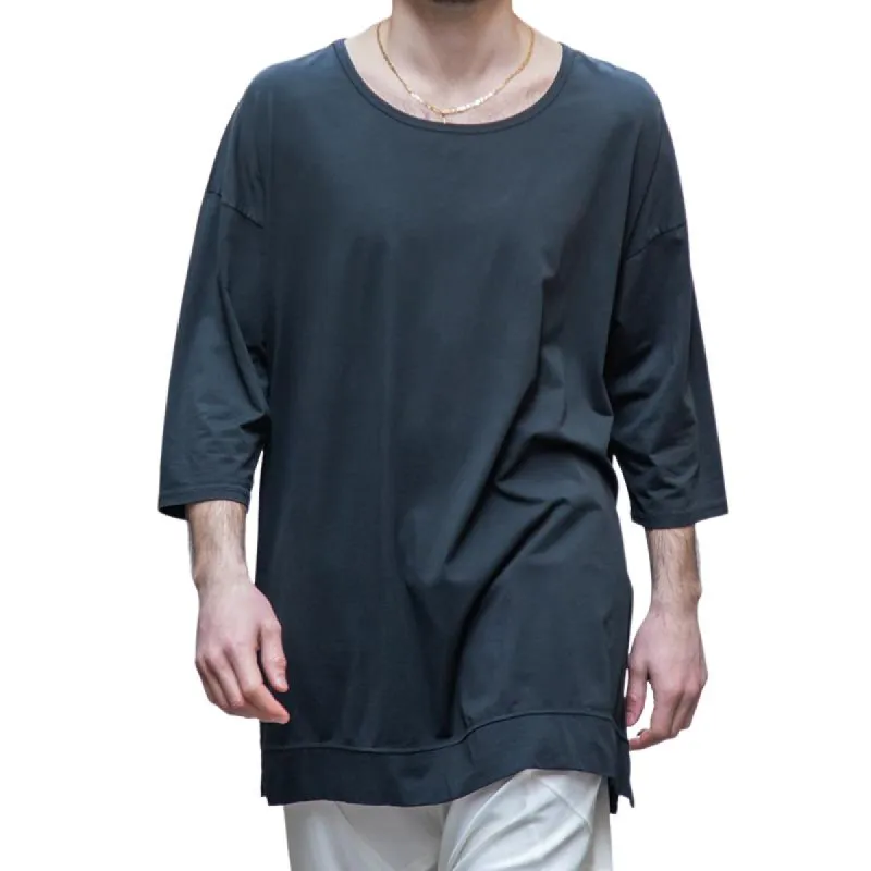 Men's Casual Retro Solid Color Round Neck Long Sleeve T-shirt 90586162TO sold by Manly