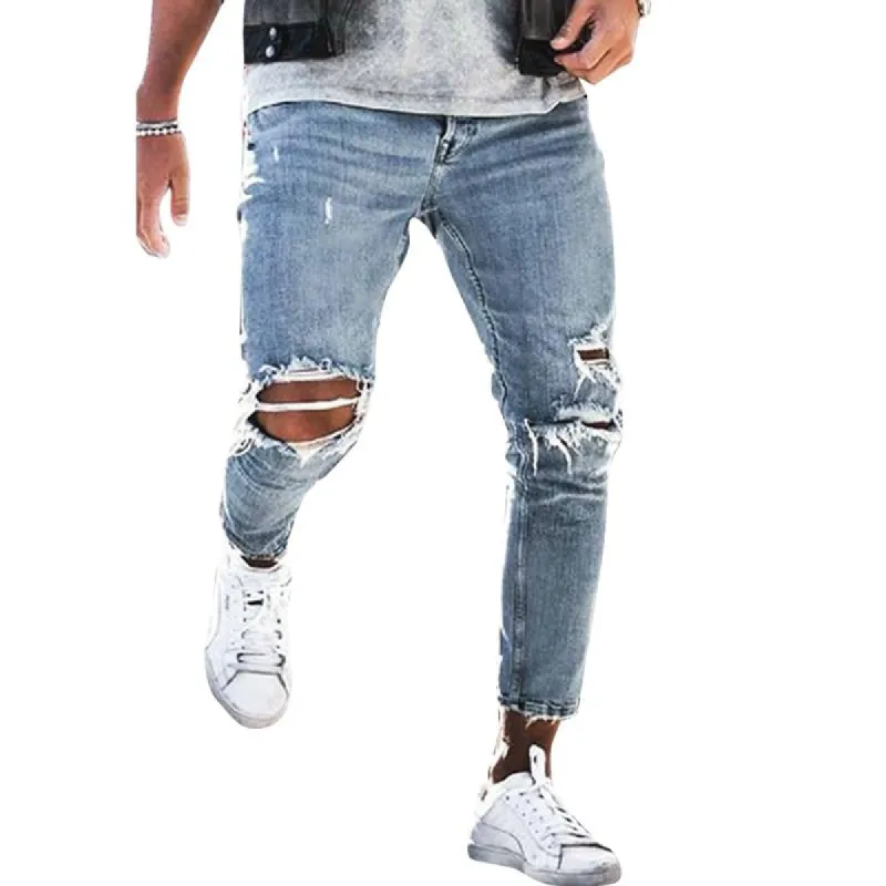 Men's Fashion Casual Ripped Jeans 32462649Y sold by Manly