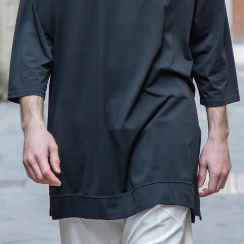 Men's Casual Retro Solid Color Round Neck Long Sleeve T-shirt 90586162TO sold by Manly product image thumbnail 3