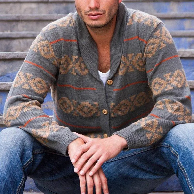 Men's Vintage Striped Jacquard Knit Cardigan 54557886M sold by Manly product image thumbnail 5