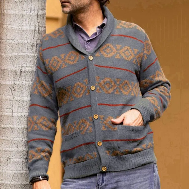 Men's Vintage Striped Jacquard Knit Cardigan 54557886M sold by Manly product image thumbnail 3