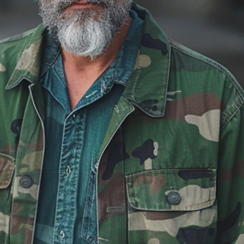 Men's Casual Vintage Camouflage Print Jacket 59834778TO sold by Manly product image thumbnail 3