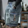Men's Retro Biker Multi-Pocket Denim Cargo Shorts 70491013Y sold by Manly