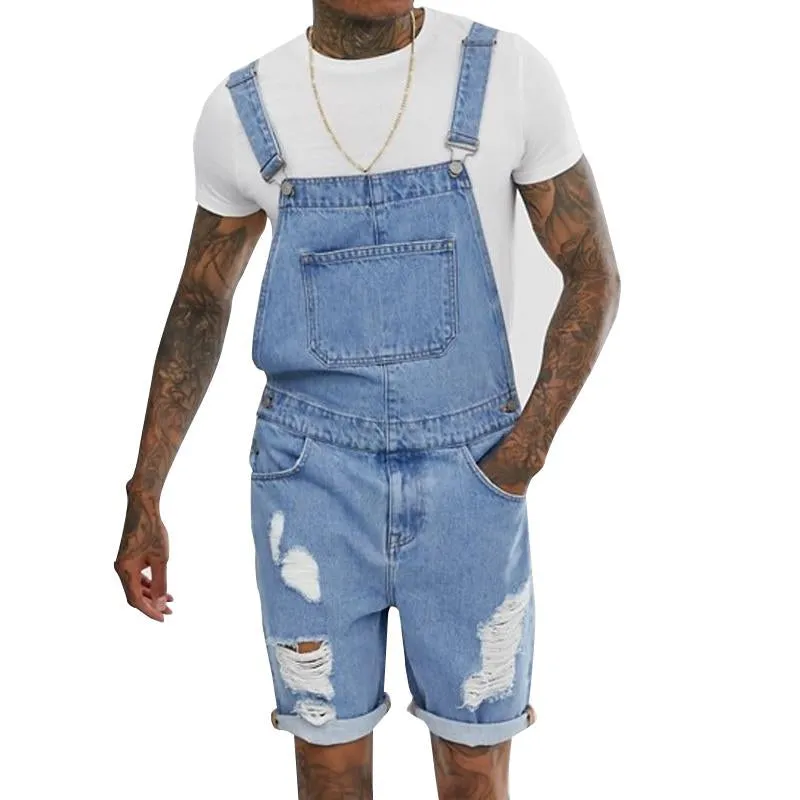 Men's Vintage Denim Ripped Overalls 51380159Y sold by Manly