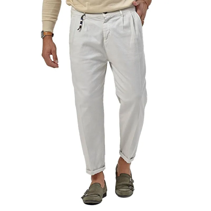 Men's Solid Straight Cotton Blend Casual Trousers 00477779Z sold by Manly