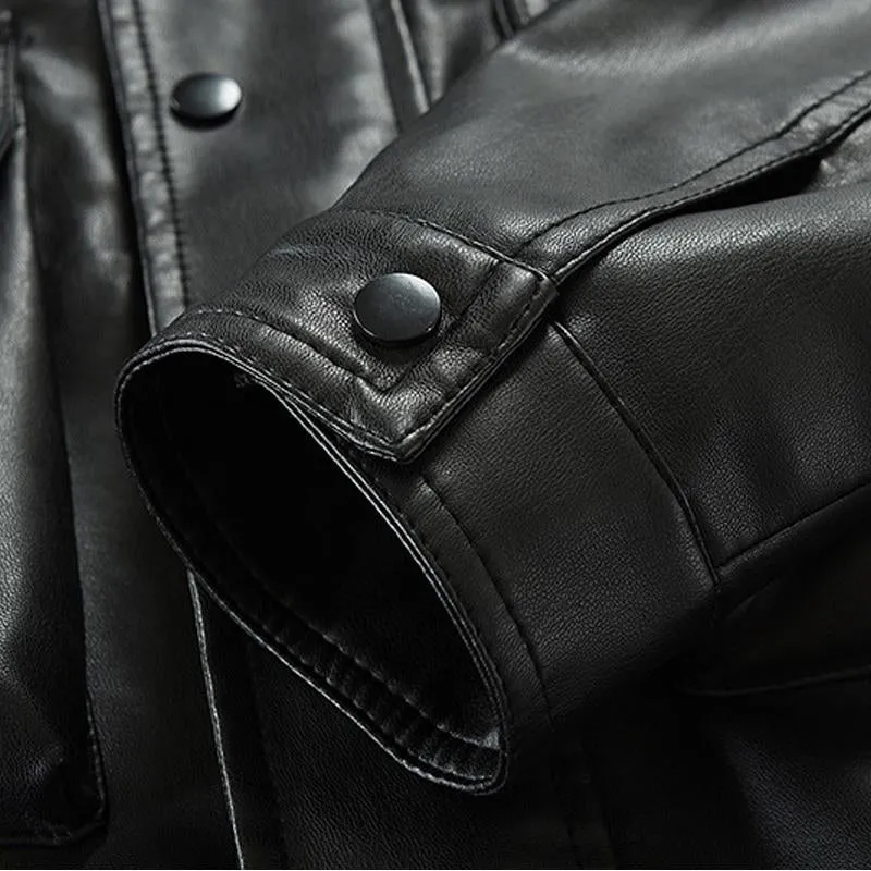 Men's Vintage Motorcycle Pocket Leather Jacket 30084640Y sold by Manly product image thumbnail 5