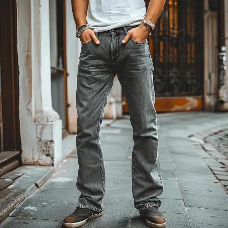 Men's Vintage Washed Distressed Straight Jeans 70942383M sold by Manly product image thumbnail 2