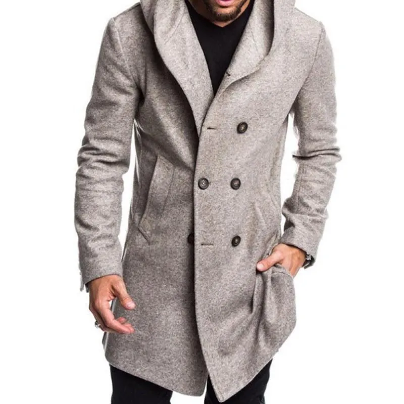 Men's Casual Hooded Double Breasted Coat 61052493M sold by Manly